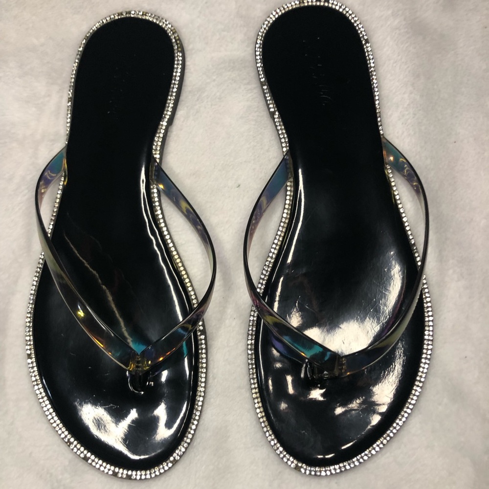 Black Jewled slipper sandal